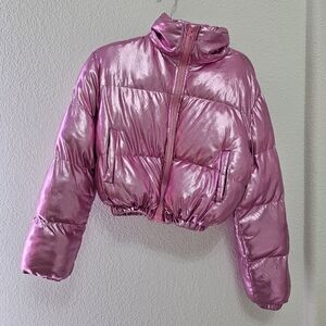 Shiny Pink Puffer Jacket